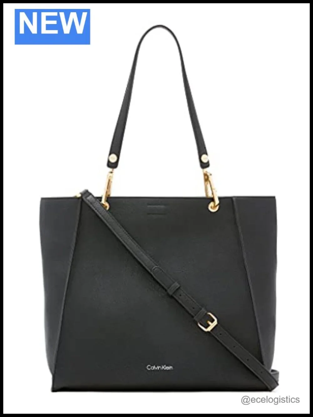 Vegan Leather Tote Bag with Pockets, Crossbody Strap, Zip Pocket, Women's